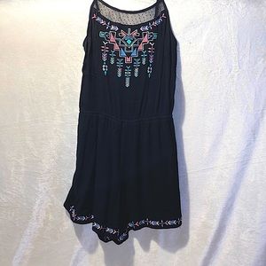 Aztec design embroiled romper